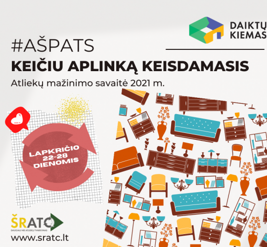Kviečiame dalyvauti nebenaudojamų daiktų keitimosi akcijoje „#AšPats. Keičiu aplinką keisdamasis“!